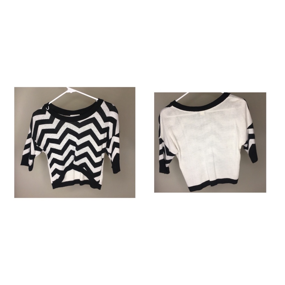 Black and White Zig Zagged Top